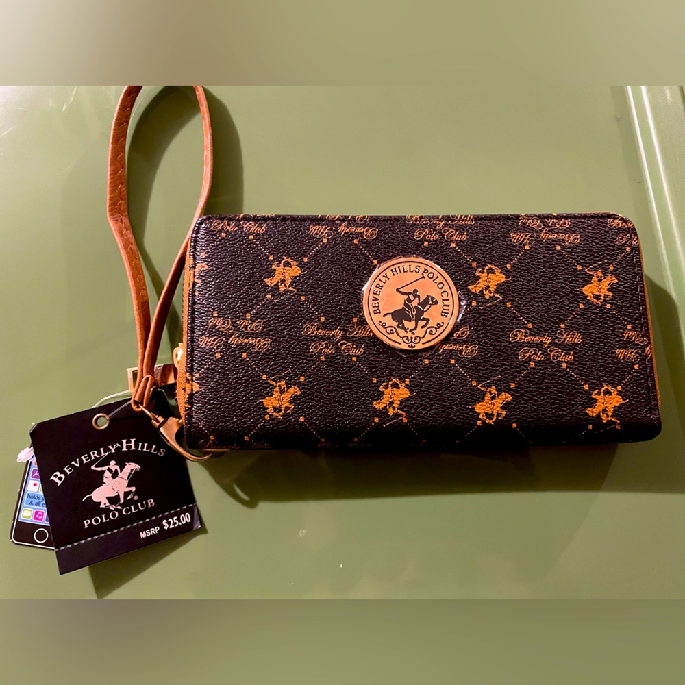 Beverly Hills polo club long brown wallet